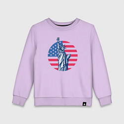 Свитшот хлопковый детский Statue of Liberty, цвет: лаванда