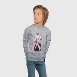 Свитшот хлопковый детский Шэдоухарт - серебрянные волосы, цвет: меланж — фото 2