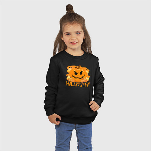 Детский свитшот Orange holiday halloween / Черный – фото 3