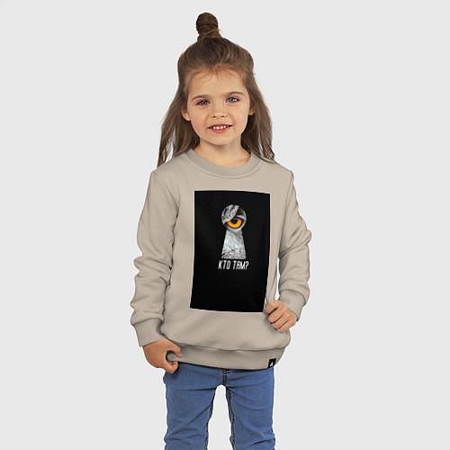 Детский свитшот Кто там? / Миндальный – фото 3