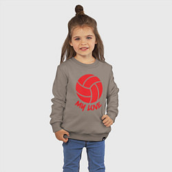 Свитшот хлопковый детский Volleyball my love, цвет: утренний латте — фото 2