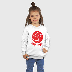 Свитшот хлопковый детский Volleyball my love, цвет: белый — фото 2