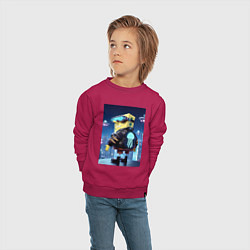 Свитшот хлопковый детский Sponge Bob - cyberpunk, цвет: маджента — фото 2