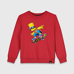 Свитшот хлопковый детский Bart Simpson on a skateboard - extreme, цвет: красный