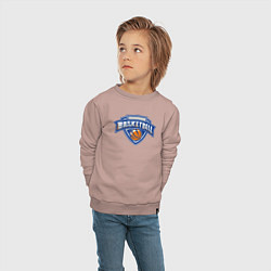 Свитшот хлопковый детский Basketball team, цвет: пыльно-розовый — фото 2