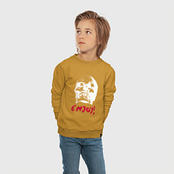 Свитшот хлопковый детский Depeche Mode - Skull enjoy, цвет: горчичный — фото 2