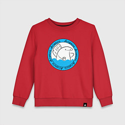 Свитшот хлопковый детский Душнила акуля, цвет: красный