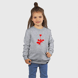 Свитшот хлопковый детский Depeche Mode - Violator rose logo, цвет: меланж — фото 2
