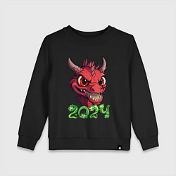 Свитшот хлопковый детский Символ года 2024 маленький дракоша, цвет: черный