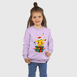 Свитшот хлопковый детский Новогодний пика-пика, цвет: лаванда — фото 2
