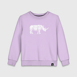 Детский свитшот Носорог белый сбоку