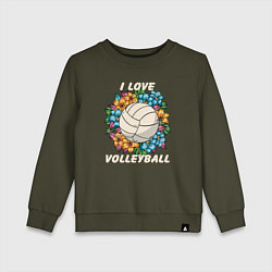 Детский свитшот I love volleyball