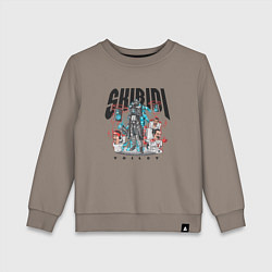 Свитшот хлопковый детский Скибиди туалет и титан, цвет: утренний латте
