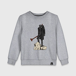 Свитшот хлопковый детский Камерамен победил скибиди туалет, цвет: меланж