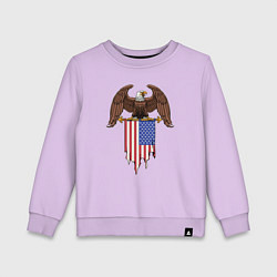 Свитшот хлопковый детский США орёл, цвет: лаванда