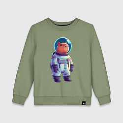 Детский свитшот Капибара бравый космонавт