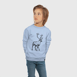 Свитшот хлопковый детский Северный олень спереди, цвет: мягкое небо — фото 2