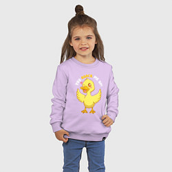 Свитшот хлопковый детский Duck quack, цвет: лаванда — фото 2