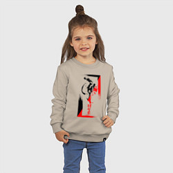 Свитшот хлопковый детский Боевые искуства black and red, цвет: миндальный — фото 2