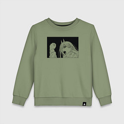 Свитшот хлопковый детский Пауэр аниме человек бензопила, цвет: авокадо