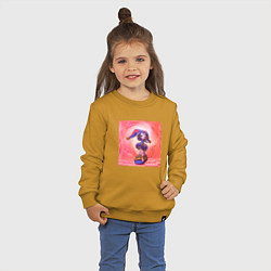 Свитшот хлопковый детский Помни в тупике Удивительный цифровой цирк, цвет: горчичный — фото 2