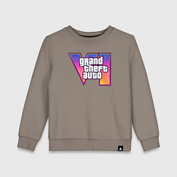 Свитшот хлопковый детский GTA 6 logo, цвет: утренний латте