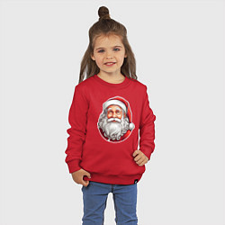 Свитшот хлопковый детский Санта клаус иллюстрация-стикер, цвет: красный — фото 2