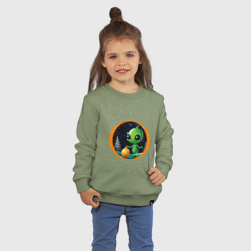 Детский свитшот Зелёненький человечек / Авокадо – фото 3