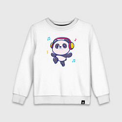 Свитшот хлопковый детский Music panda, цвет: белый