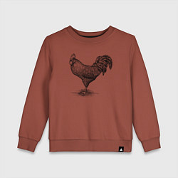 Свитшот хлопковый детский Петух, цвет: кирпичный