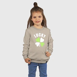 Свитшот хлопковый детский Lucky day, цвет: миндальный — фото 2