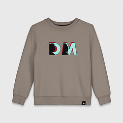 Свитшот хлопковый детский Depeche Mode - DM logo, цвет: утренний латте