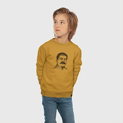 Свитшот хлопковый детский Сталин улыбается, цвет: горчичный — фото 2