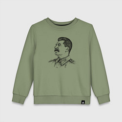 Свитшот хлопковый детский Профиль Сталина, цвет: авокадо