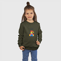 Свитшот хлопковый детский Super mario bros - i love mario, цвет: хаки — фото 2
