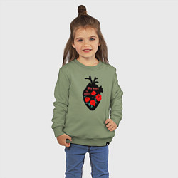 Свитшот хлопковый детский My heart is yours, цвет: авокадо — фото 2