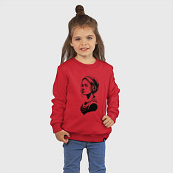 Свитшот хлопковый детский Девушка с музыкой, цвет: красный — фото 2