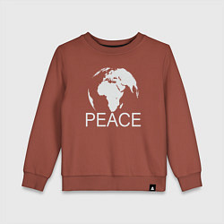 Свитшот хлопковый детский World peace, цвет: кирпичный