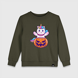 Детский свитшот Единорог и хэллоуин