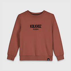 Свитшот хлопковый детский Kolkhoz, цвет: кирпичный