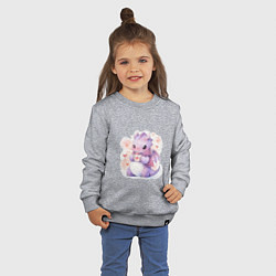 Свитшот хлопковый детский Влюбленный милый дракон, цвет: меланж — фото 2