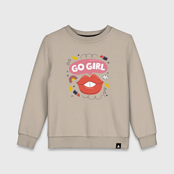 Детский свитшот Go girl lips