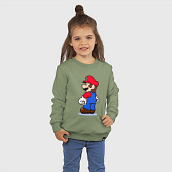 Свитшот хлопковый детский Марио с принцессой, цвет: авокадо — фото 2