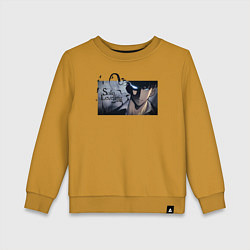 Свитшот хлопковый детский Сон Чжин У, цвет: горчичный