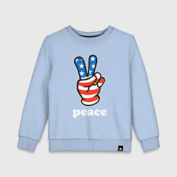 Свитшот хлопковый детский USA peace, цвет: мягкое небо