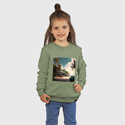 Свитшот хлопковый детский Солнечный Майами, цвет: авокадо — фото 2