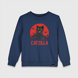 Свитшот хлопковый детский Catzilla, цвет: тёмно-синий