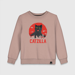 Свитшот хлопковый детский Catzilla, цвет: пыльно-розовый