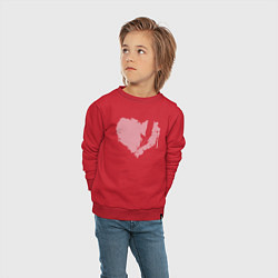 Свитшот хлопковый детский Сердце перья, цвет: красный — фото 2