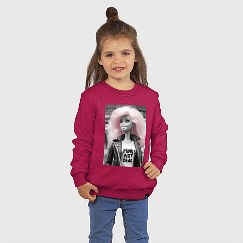 Детский свитшот Barbie - punks not dead / Маджента – фото 3